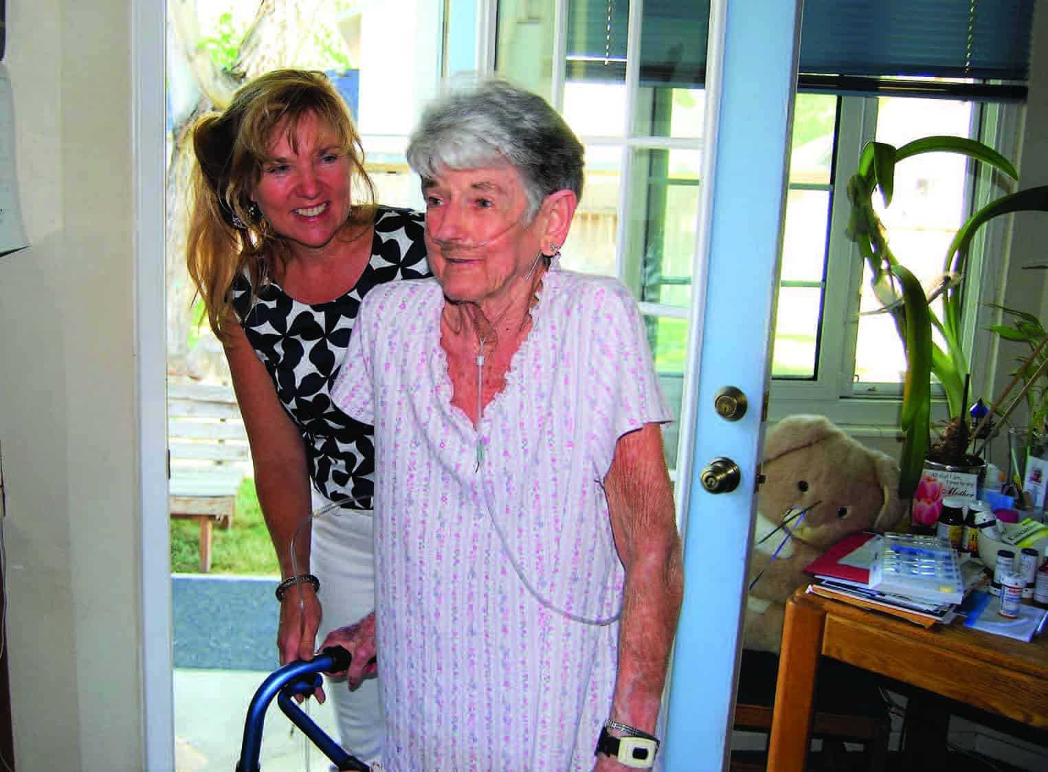 Bonnie tries to be present in the moment and attentive when giving care to her mom, Jackie. These times build closeness in their relationship.